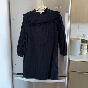 Madewell black eyelet lace babydoll dress